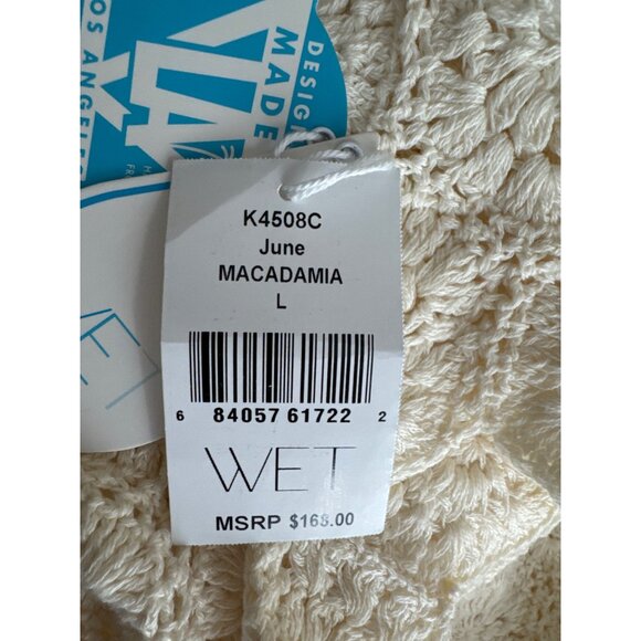 wet Crochet boho Beach Cover-Up Dress top Macadamia size Large y2k new $168 - Picture 4 of 6